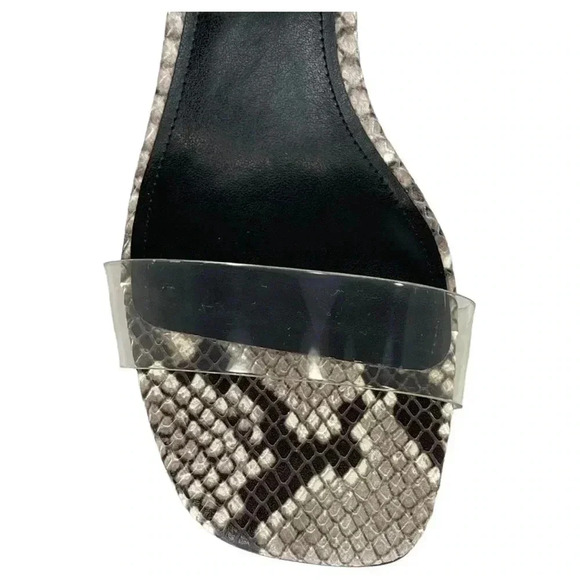 NWOB Marc Fisher Womens Heeled Sandals 8.5M Guadia2 Snake Print Clear Strap - Picture 8 of 14